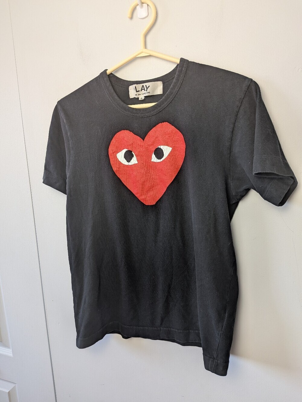 PLAY COMME DES GARÇONS Shirt Women Size Small Black 100% Cotton Made In Japan